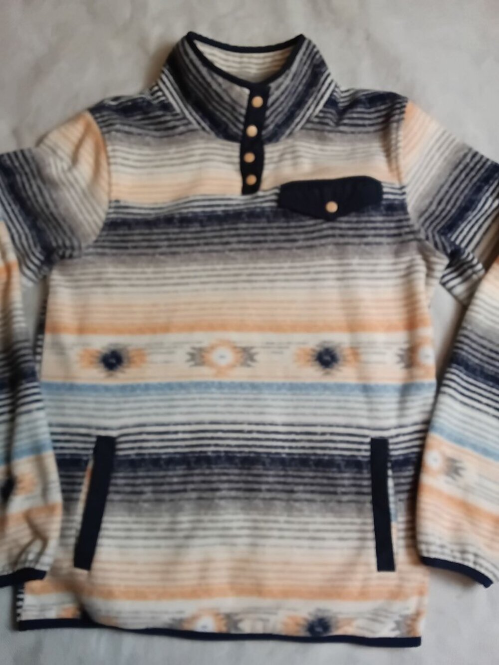 Cinch Polar Fleece Pullover Womens Small 1/4 Snap Placket Aztec Southwestern